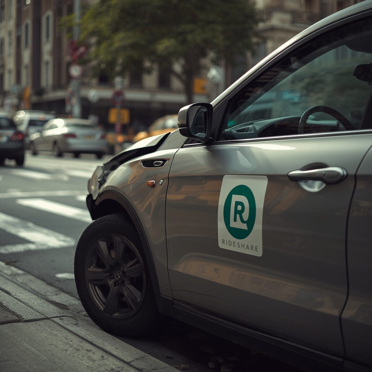 Rideshare vehicle involved in traffic accident